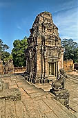 Angkor - Eastern Mebon - towers of the  central platform representing the peaks of Mount Meru